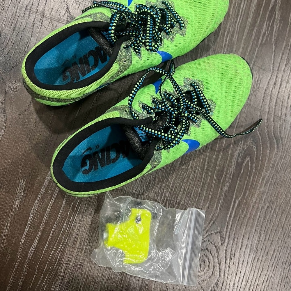 Nike Kids Lime Green and Blue Sneakers
